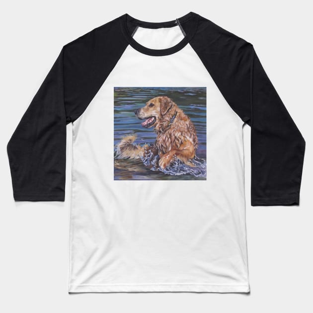 Golden Retriever Fine Art Painting Baseball T-Shirt by LASHEPARD